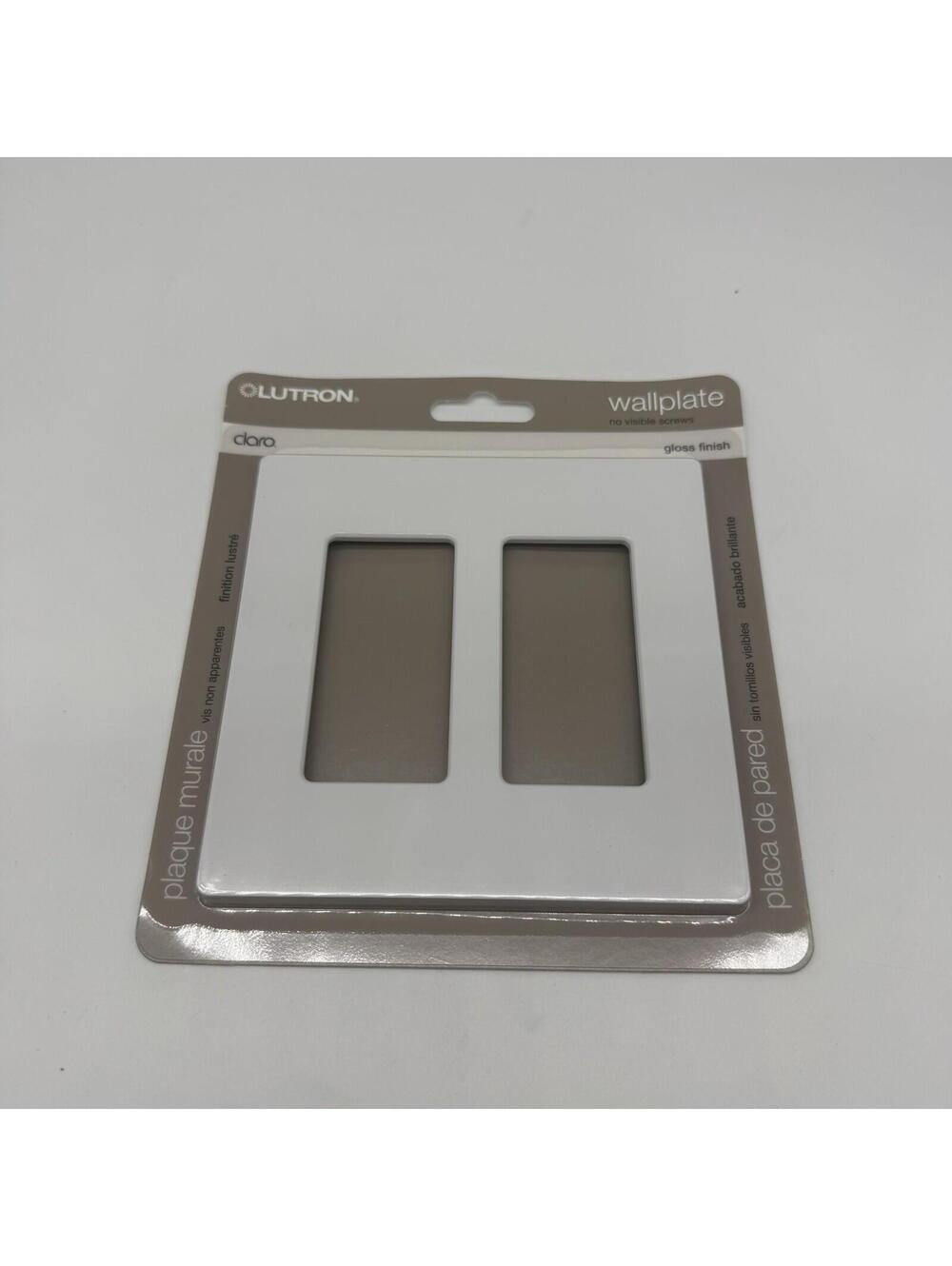 Lutron CW-2-WH Claro 2-Gang Wall Plate, White, 1-Pack